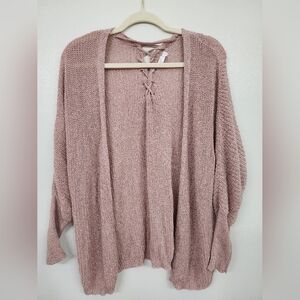 Lace up sweater cardigan Sz Small